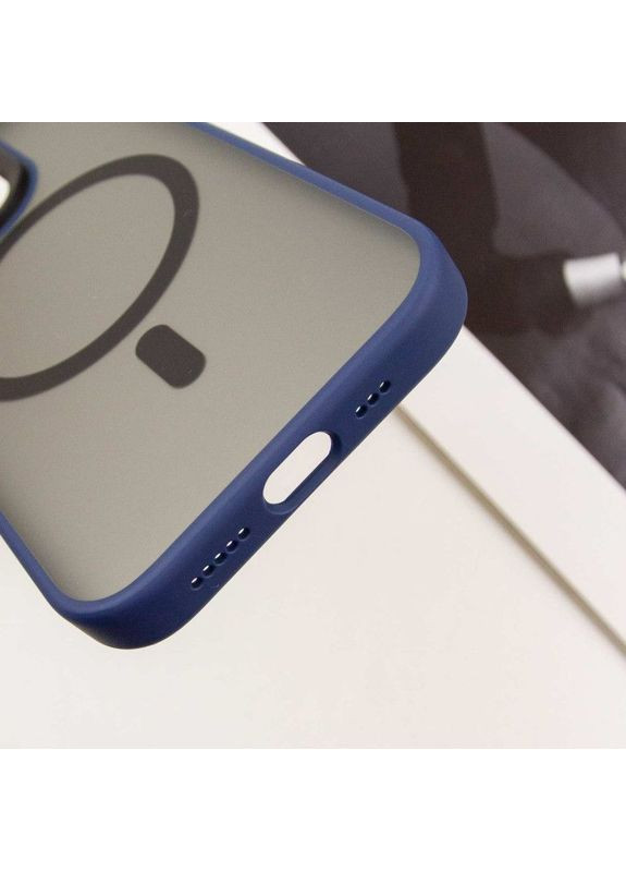 Чохол TPU+PC Skin Friendly Frosted з MagSafe для Apple iPhone 15 Pro (6.1") Синій Blueo (369645294)
