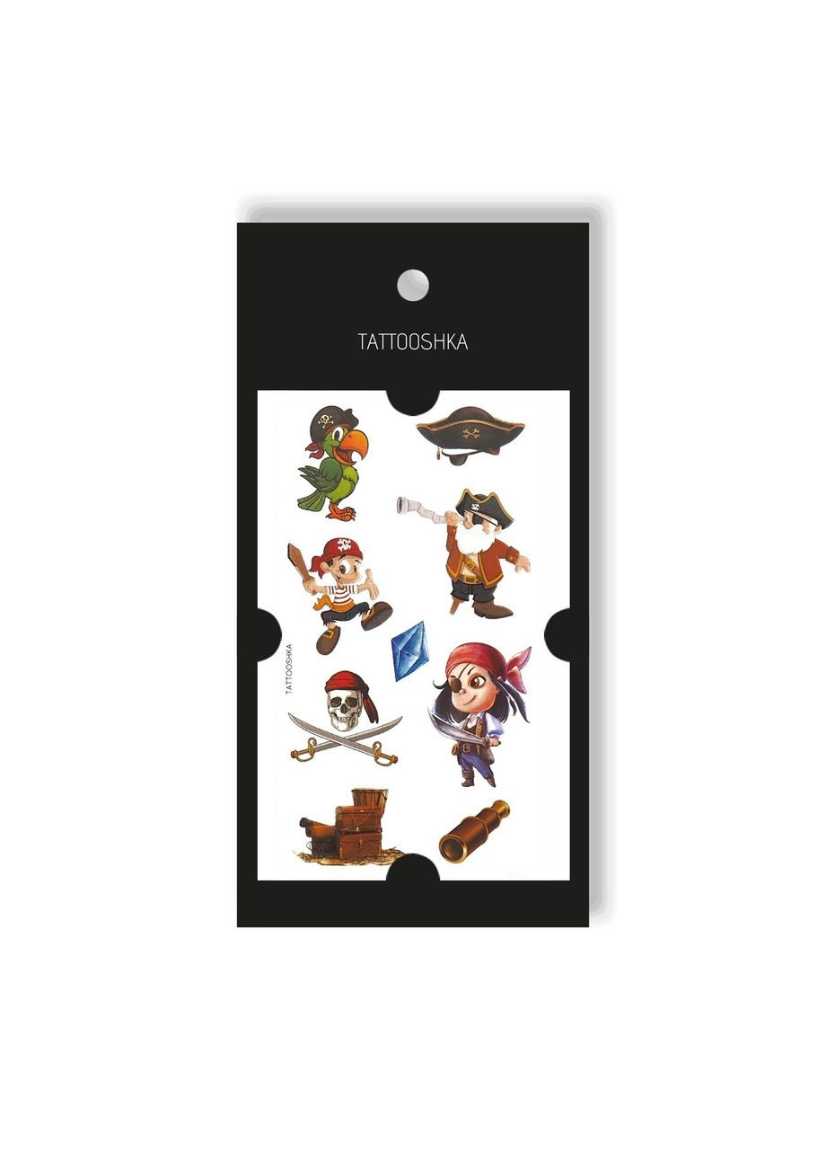 Набір тимчасових дитячих водостійких тату "Пірати кольорові" Tattooshka (314963937)