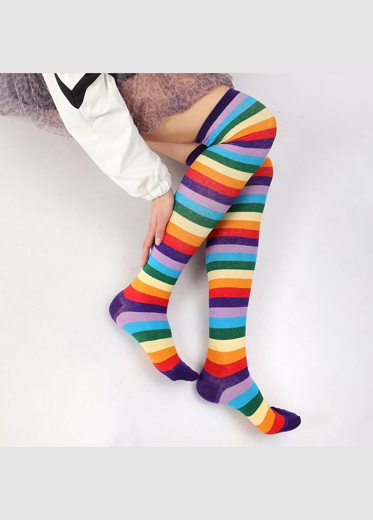 Чулки радуга фиолетовые колени трикотажные цветные 11390 No Brand (308977006)