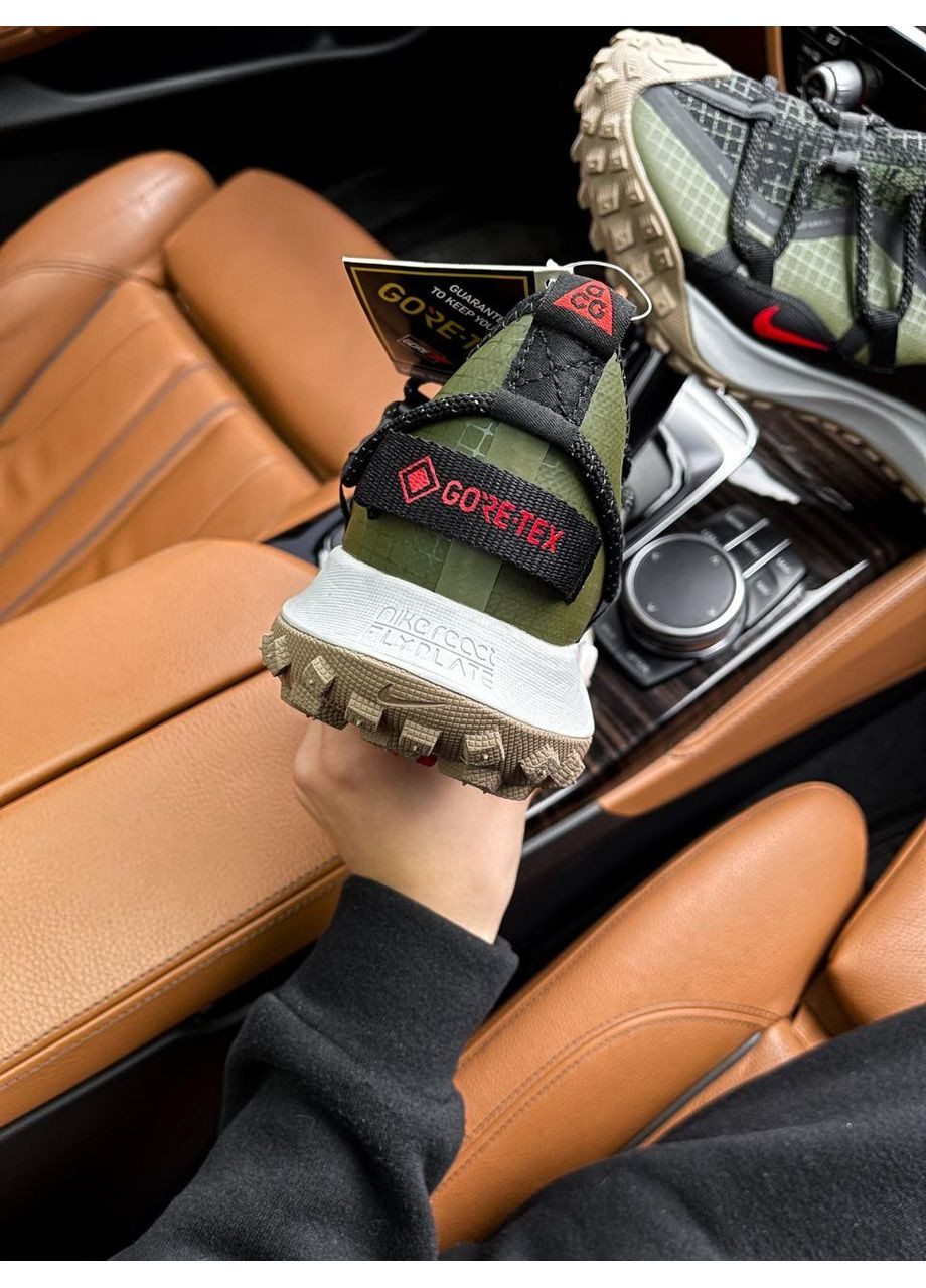 Серые демисезонные кроссовки мужские nike gore-tex green найк No Brand