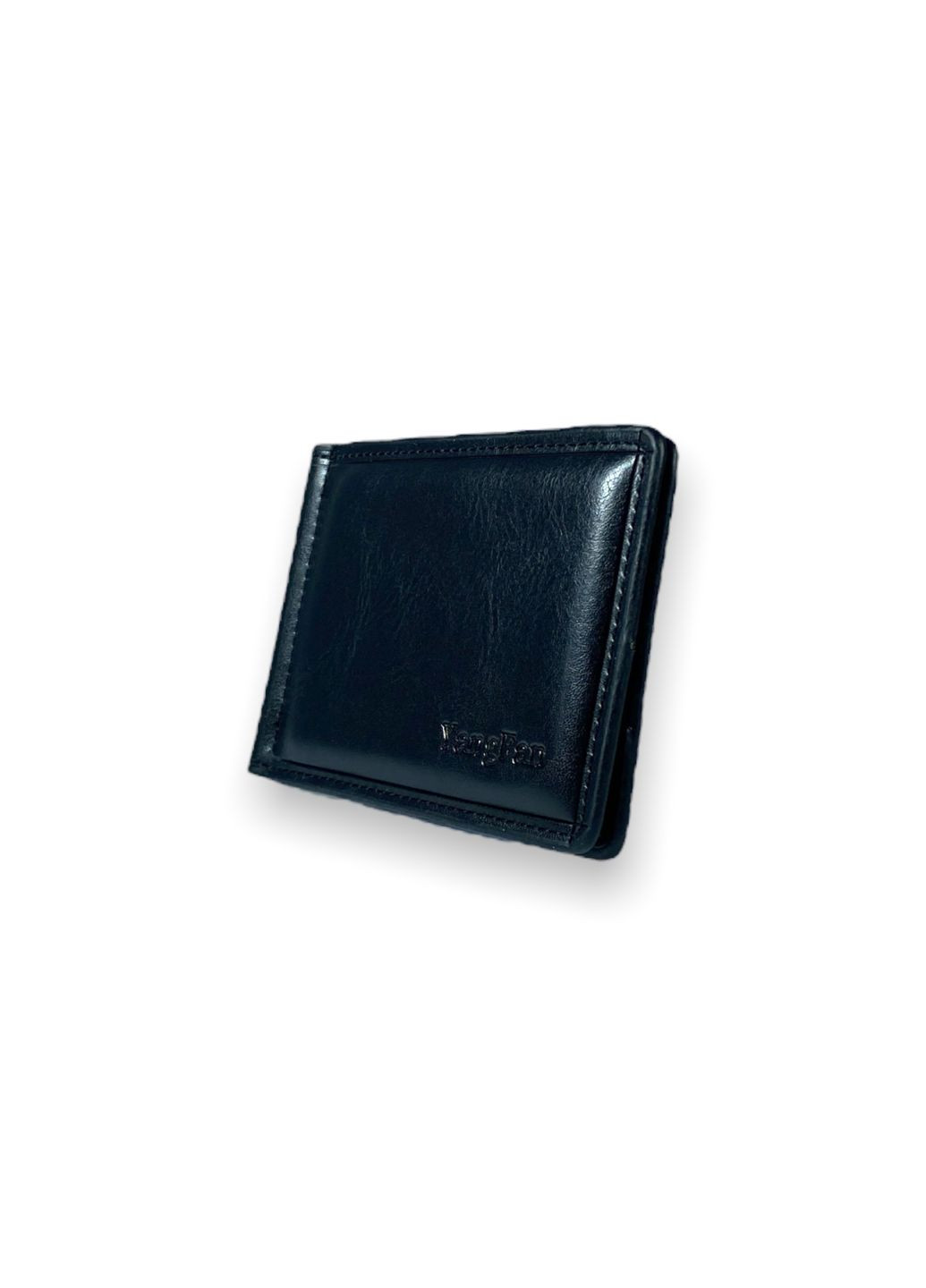 Затискач гаманець для купюр із шкірзамінника додаткові відділення розмір:11*8*1 см чорний YangFan (286421453)