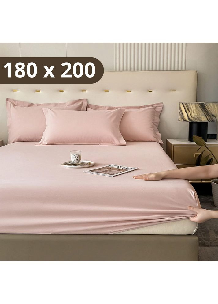 Простынь на резинке Softable Fabric 180×200 — мягкая, плотная, комфортная, розовая (KT7006026) Solve (369627478)