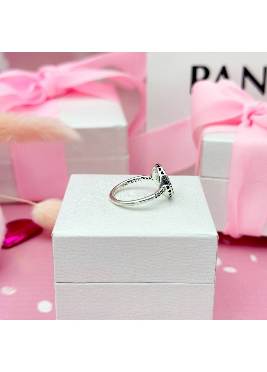 Серебряное кольцо с паве Пандора "Сияющий круг" 191039CZ Kabluchka (355347423)