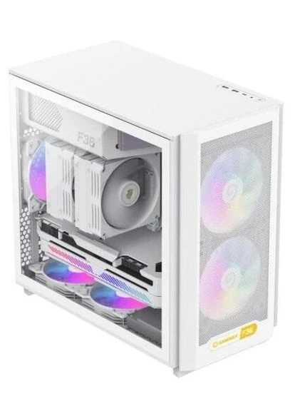 Корпус F36,, без БП, Mini Tower, Micro ATX / Mini ITX, Type-C / 2xUSB 3.0, макс. CPU - 169 мм / VGA - 350 мм, 3x120 мм ARGB, GameMax (395341499)
