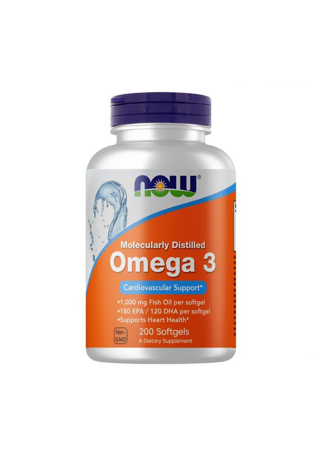 Жирні кислоти Omega-3, 200 капсул Now (324420531)