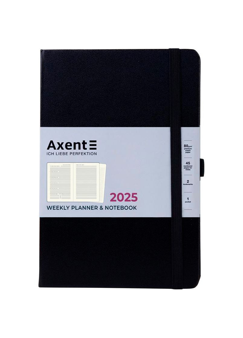 Щотижневик 145х210 Prime Strong чорний 2025 датований Axent (304288863)