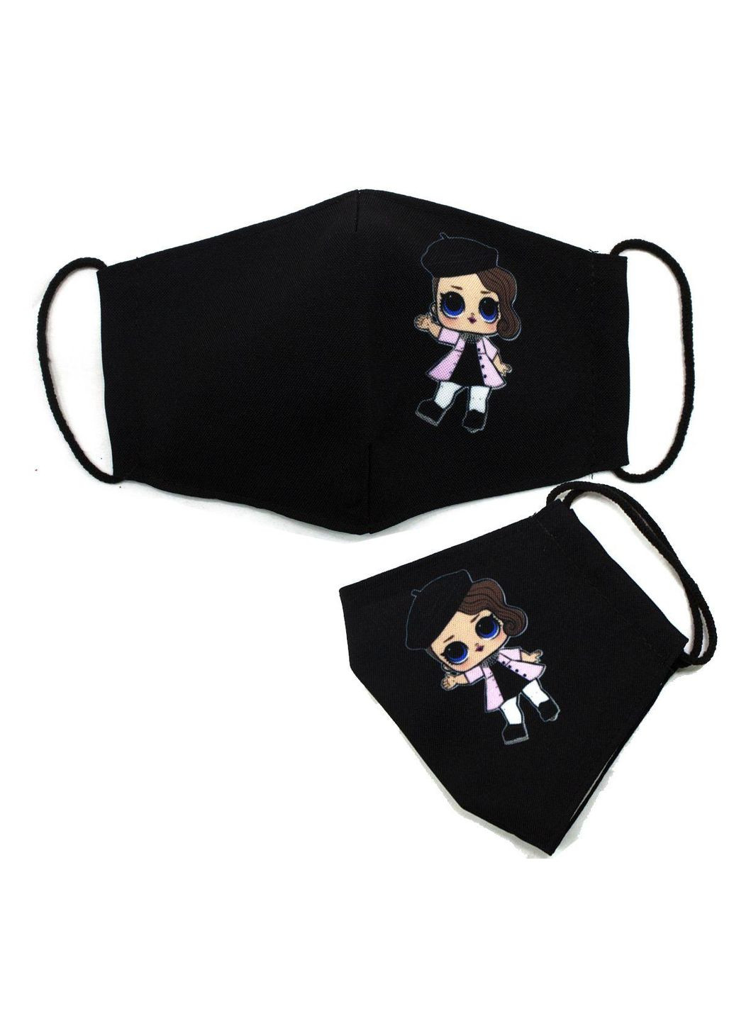 Захисна маска дитяча Багаторазова 4-х шарова "Лялечка" розмір 3, 7-14 років, (mask2NEW) MIC (362439201)