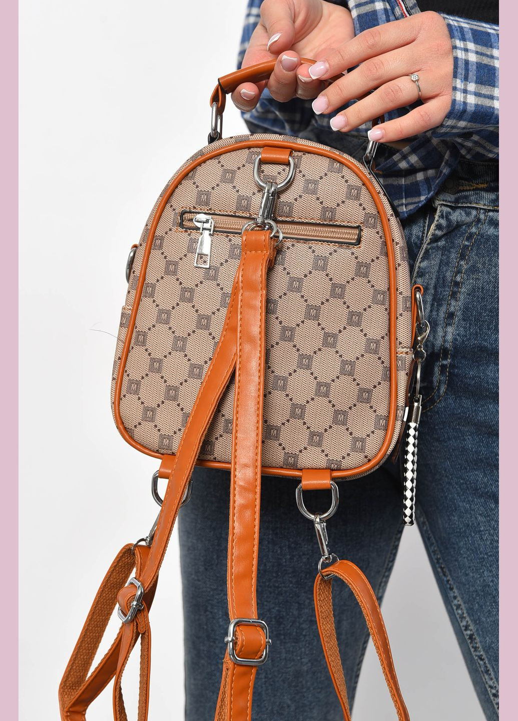 Рюкзак женский из экокожи коричневого цвета Let's Shop (299147359)