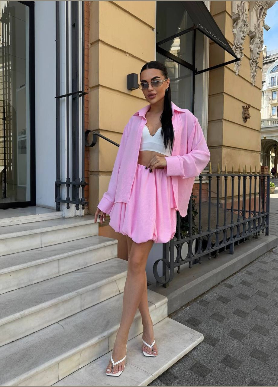 Костюм 2-ка креп жатка оверсайз рубашка и юбка No Brand (347043218)