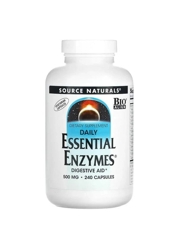 Ферменты для пищеварения Essential Enzymes 500 мг 240 капсул Source Naturals (361118390)