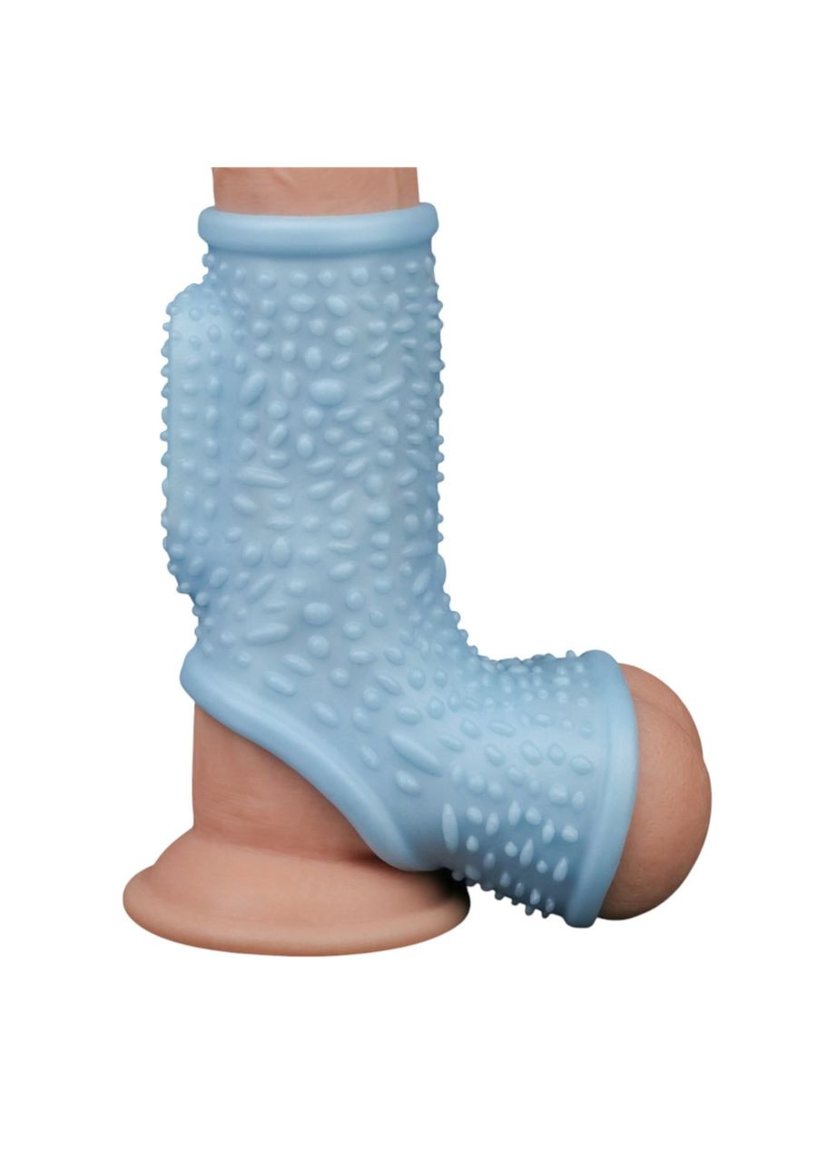 Насадка на член с вибрацией секс-игрушка для мужчин эластичная голубая Knights Ring Lovetoy (316630947)
