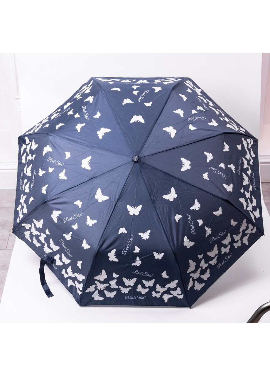 Синий зонт полуавтомат с принтом прочный из полиэстера диаметр 97 см hp-23-2bl Yiwu (370974844)