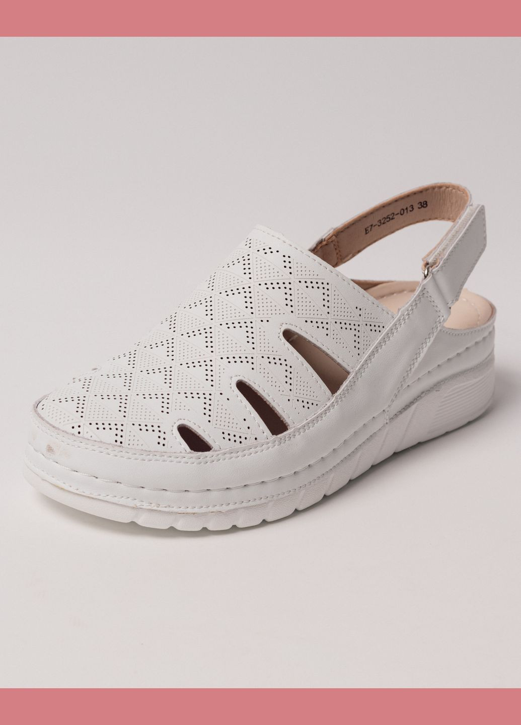 Белые босоножки на платформе белые кожа Lifexpert на липучке