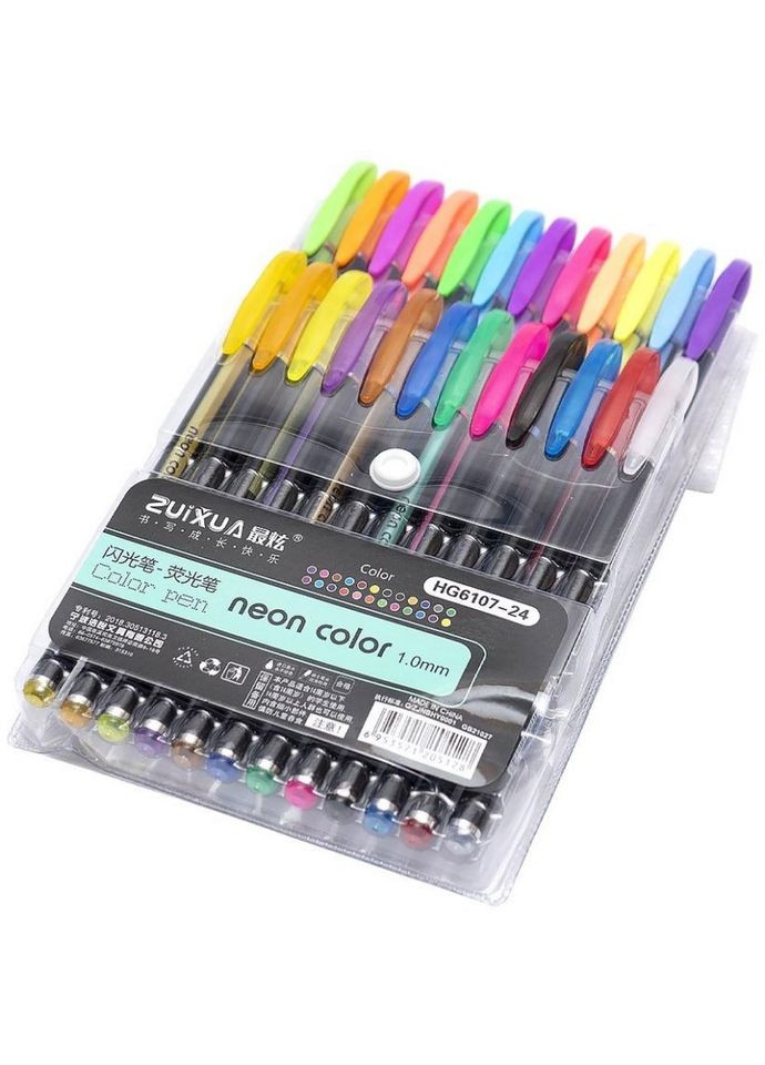 Набір гелевих ручок "Neon color" HG6107-24, 24 кольори Bambi (303324057)