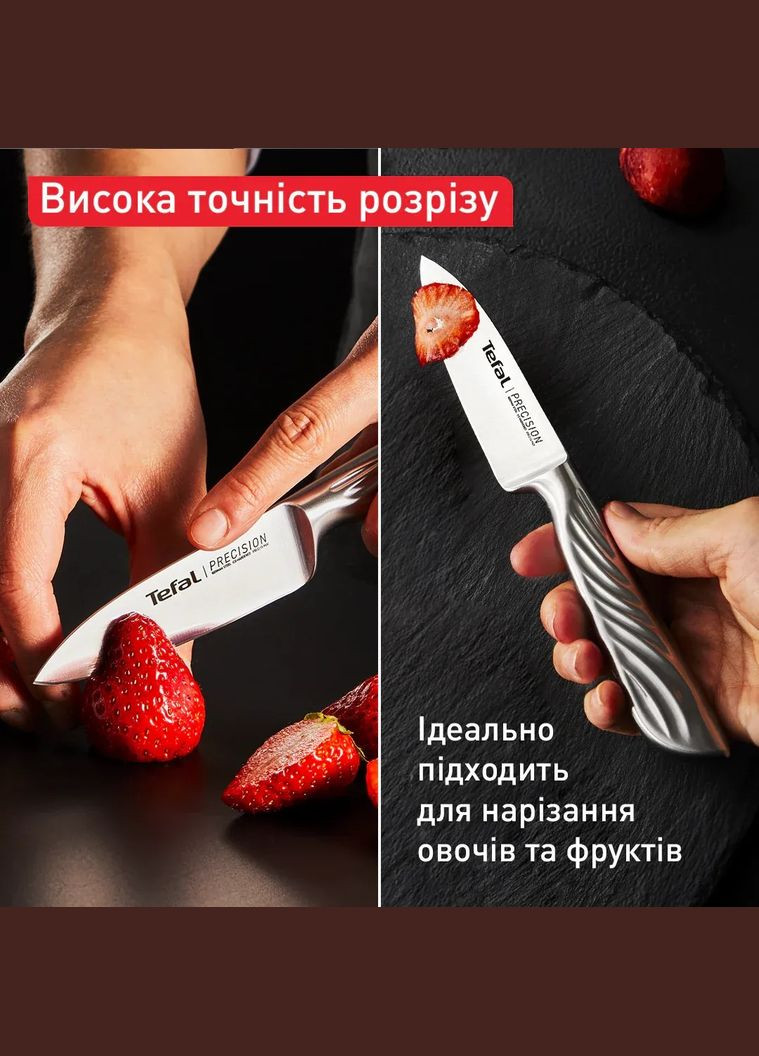 Кухонний ніж Precision, для овочів, 9см, нержавіюча сталь Tefal (322718330)
