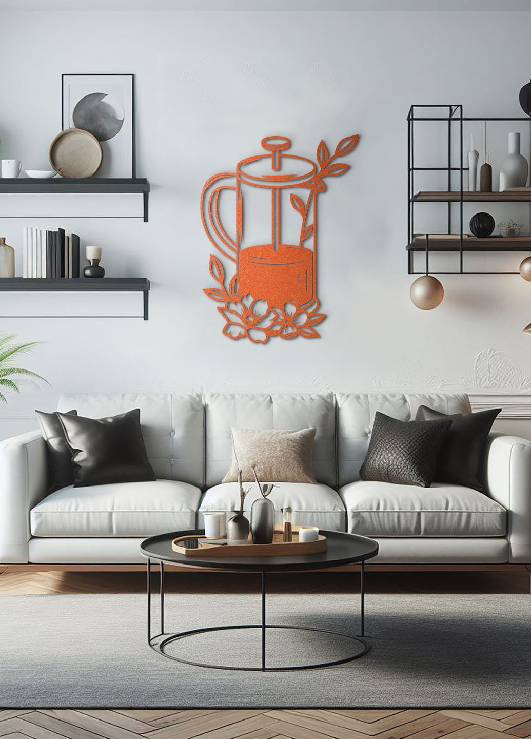 Декоративне панно з дерева, сучасний декор стін "Заварник", картина лофт 25х20 см Woodyard (292013113)