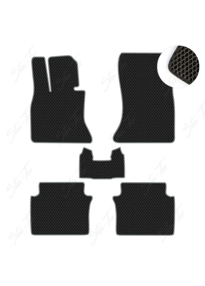 Комплект ковриков в салон на BMW 5-Series F07 GT (2009 - 2014) EVA/Ромб Черный + Серый Star-Tex (385082680)