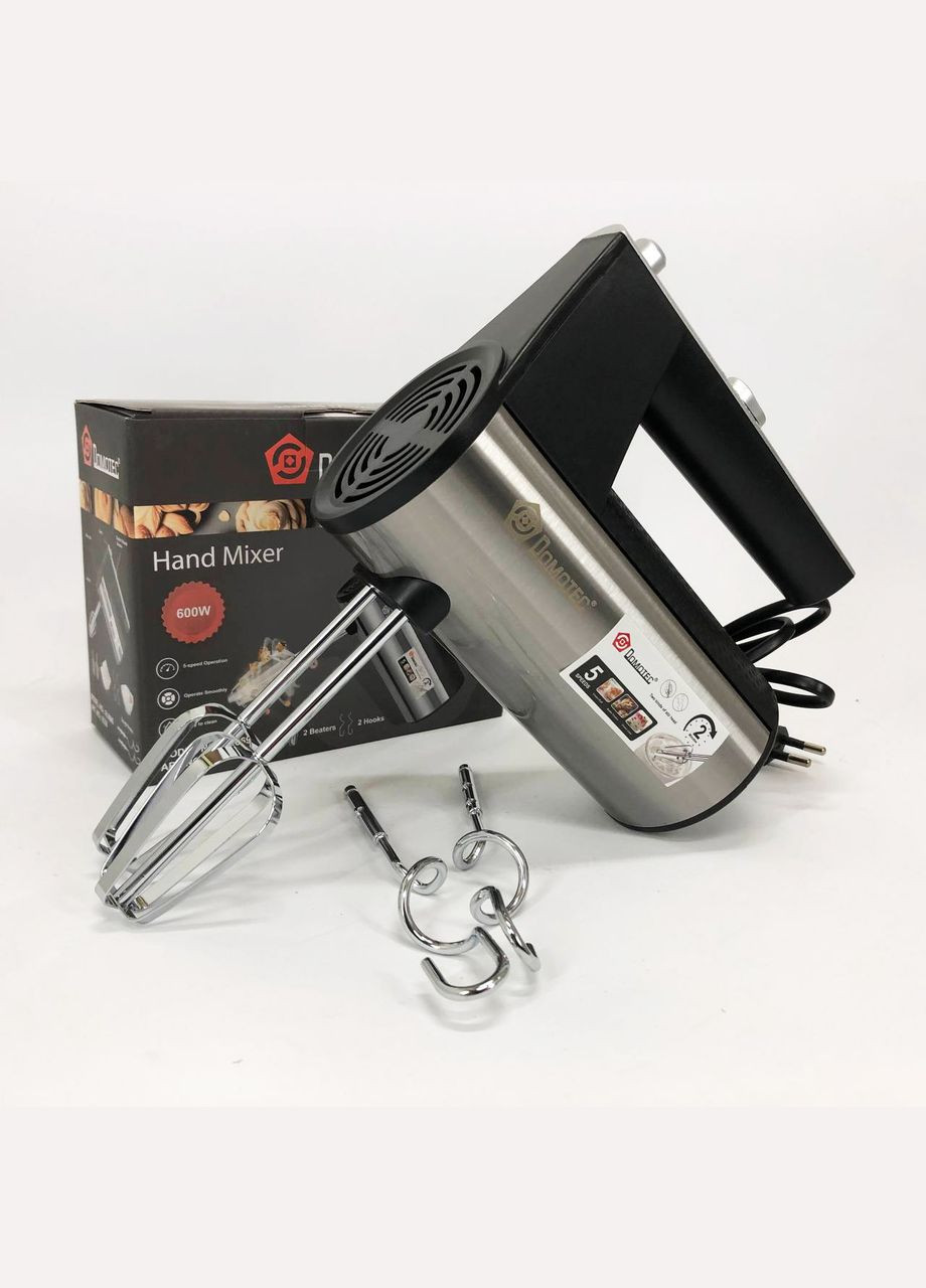 Міксер ручний R.6690 універсальний 5 швидкостей 200 Вт, Міксер блендер ручний Domotec (364666021)