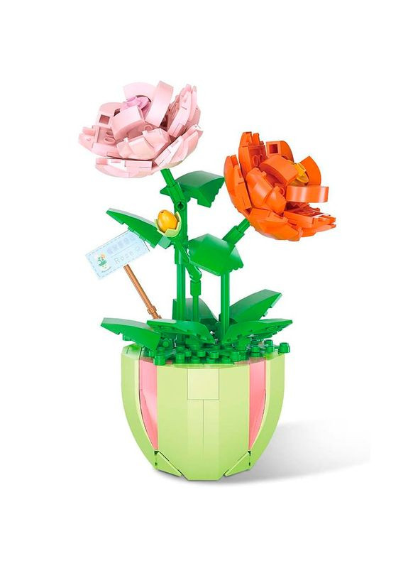 3D конструктор Lesko 2080 Роза 330 деталей набор строительных блоков 7шт YZ (352012541)