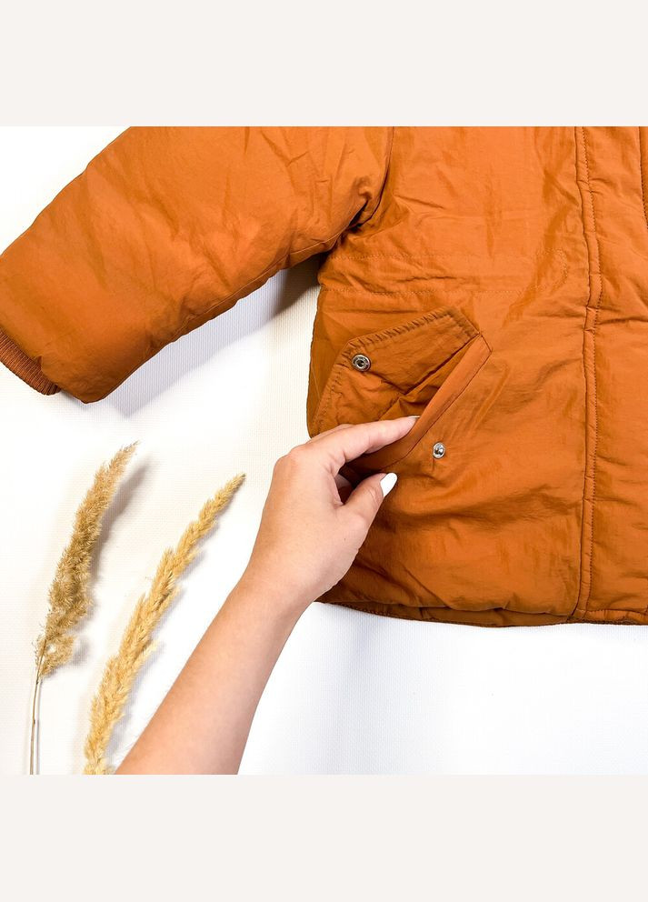 Коричневая зимняя куртка 116 см коричневый артикул л637. H&M