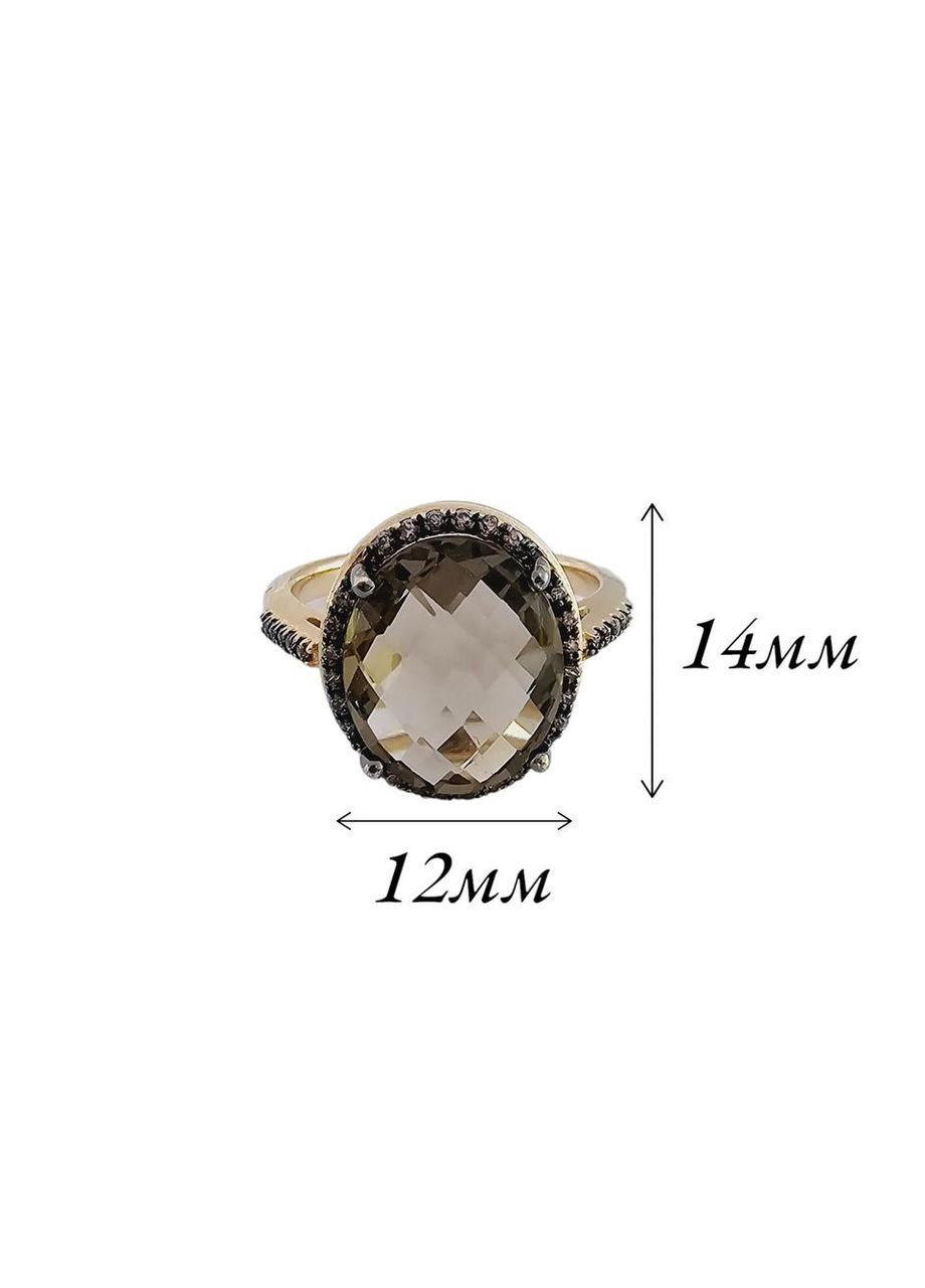 Золота каблучка з димчастим кварцем, червоне золото 585 (16,5) 1191070101-4к SOVA jewelry house (355795772)