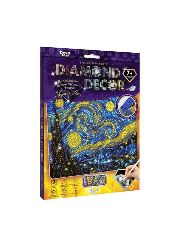 Набір діамантова картина для дітей Diamond Decor Зоряна ніч (рос.) (DD-01-06) Danko Toys (364113435)