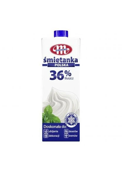Вершки ультрапастеризовані «Smietanka 36 %» 1л. Mlekovita (378350238)