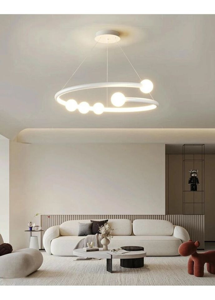 Люстра светодиодная подвесная LED светильник для квартиры на потолок лэд 27560 Белый 25-90х60х60 см. Sunnysky (324396084)