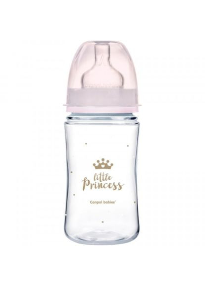 Пляшечка для годування (35/234_pin) Canpol Babies royal baby з широким отвором 240 мл рожева (268141692)