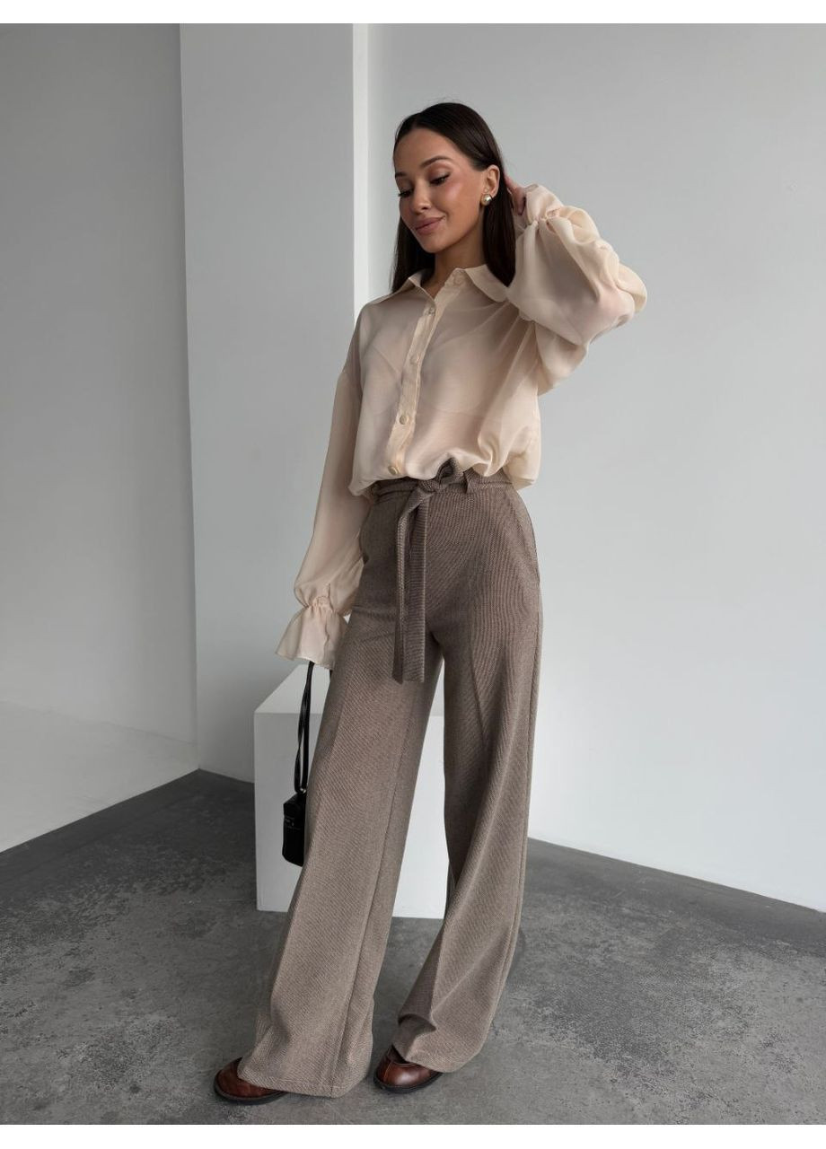 Бежевая блуза женская оверсайз Style Point