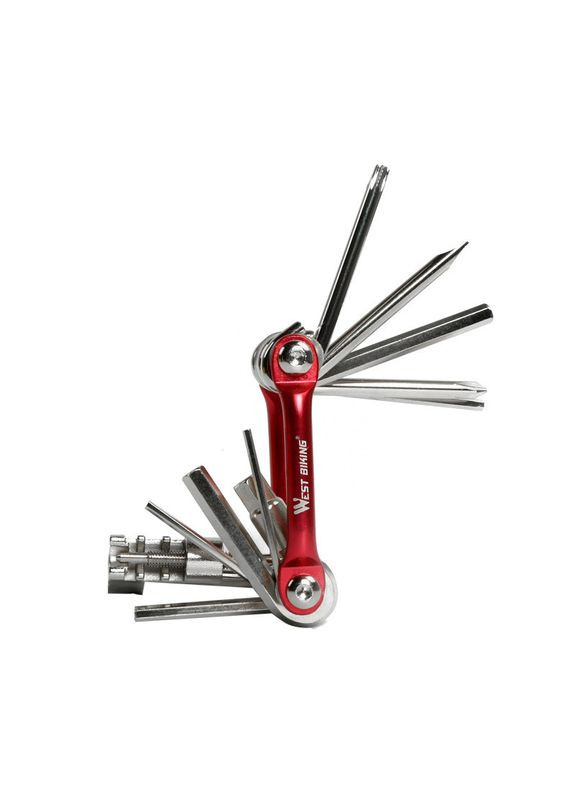 Мультитул 0719007 10в1 Red кишеньковий набір інструментів для велосипеда 4 шт. West Biking (352011842)