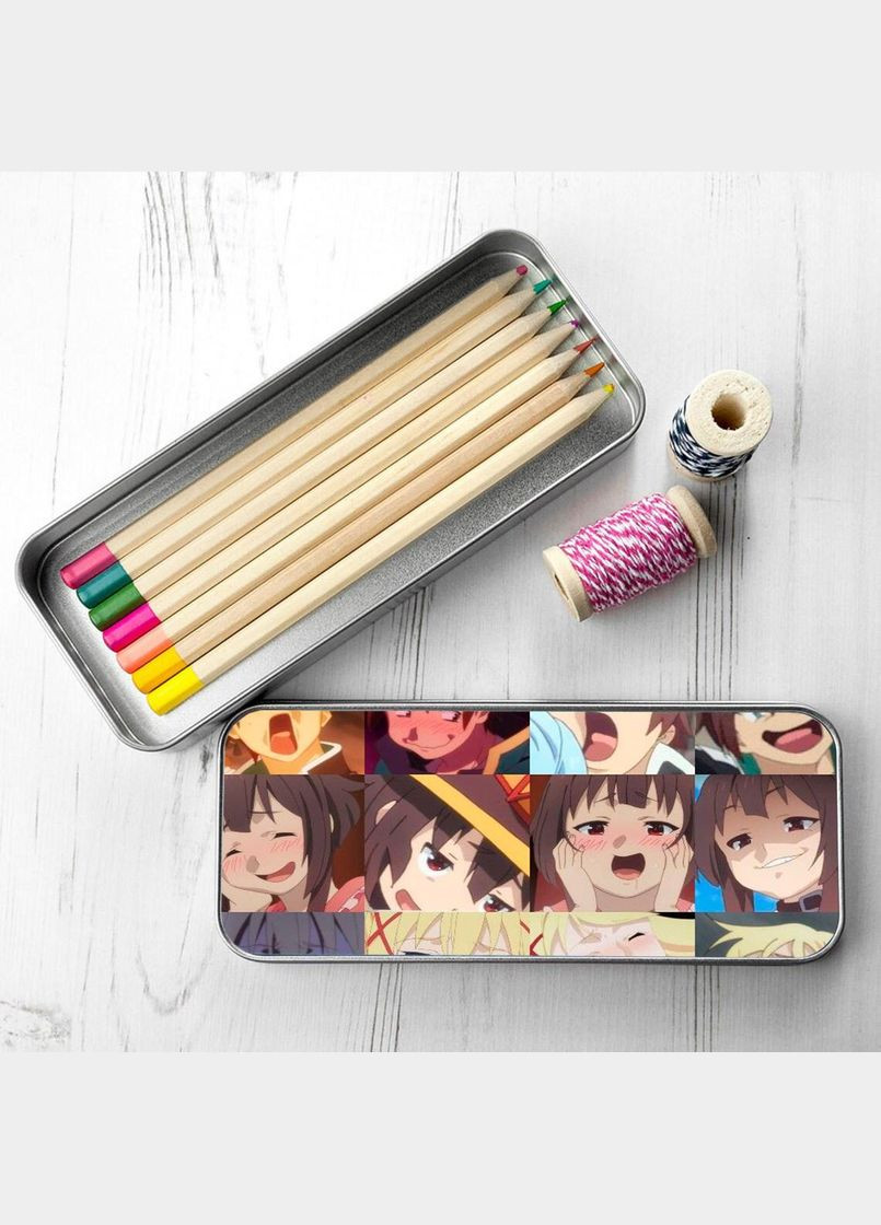 Органайзер для канцелярских принадлежностей металлический, кейс для мелочей КоноСуба #008 7*18 см Silver No Brand (309157289)