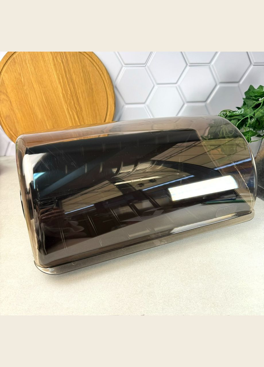 Коричнева пластикова хлібниця з відкидною кришкою NEW Lamela (303724448)