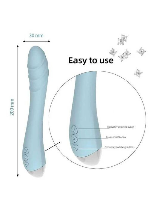 Вібратор Silver Fox для стимуляції точки G на USB блакитного кольору. Мультифункціональний перезаряджуваний масажер зручний China (360604079)