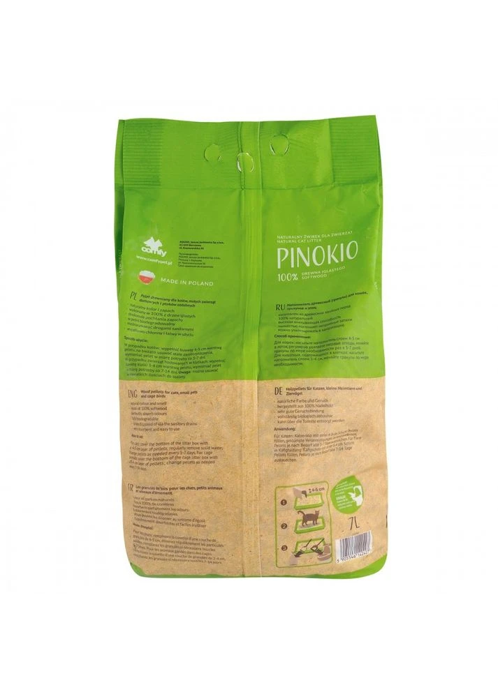 Деревний наповнювач для котячого туалету Pinokio вбирний 7 л Comfy (384716782)