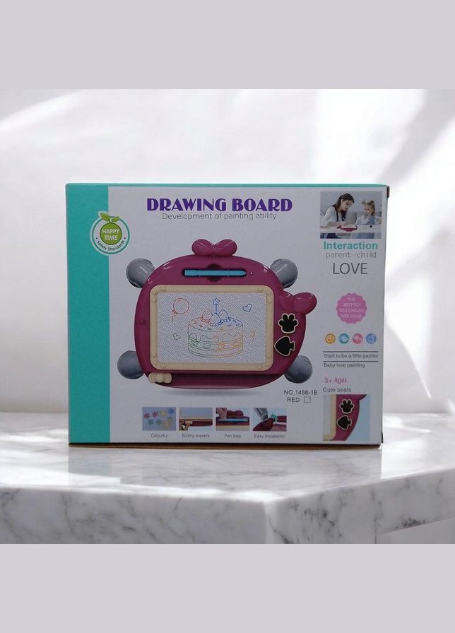 Стіл для малювання магнітний, з печатками (червоний) ZHIHUIMENG (1488-1A/1588-1A/1588-1B/1) No Brand (362422204)