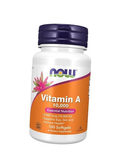 Витамин А, Vitamin A 10000, 100гелкапс (36128043) Now Foods (293257133)