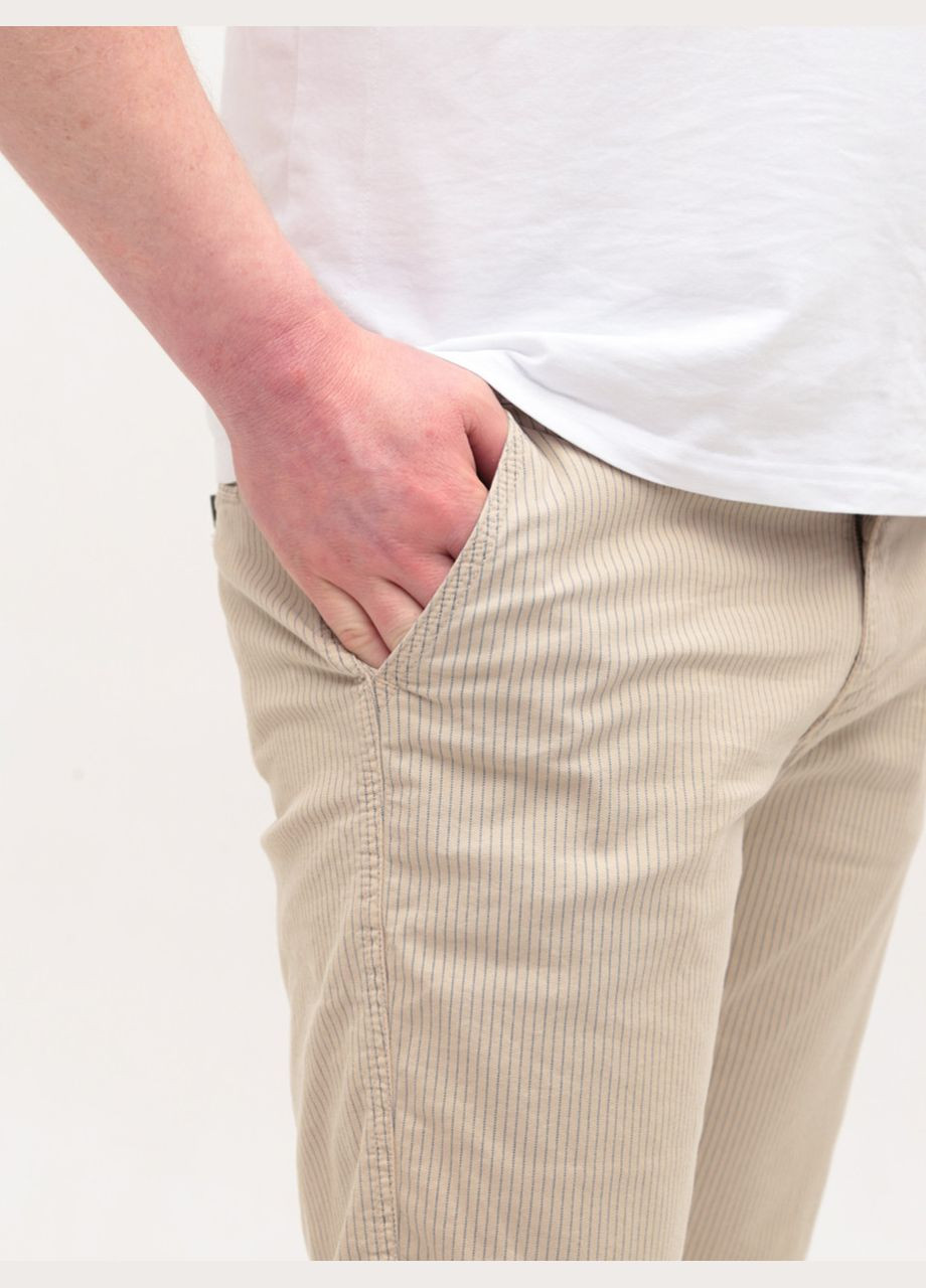 Шорти чоловічі бежеві в смужку Wise Пряма (327371168)