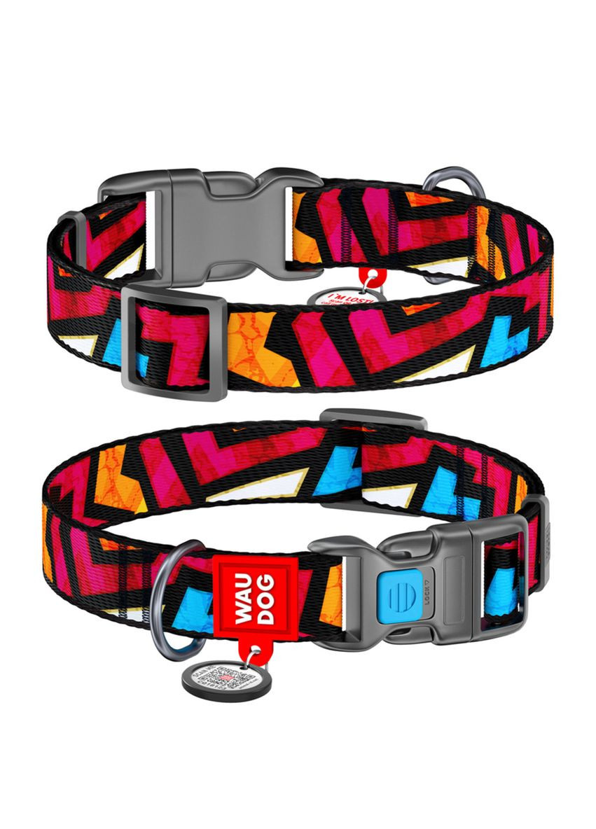 Нашийник для собак нейлоновий Nylon з QR паспортом, Ш 25 мм, Дов 33-49 см WAUDOG (322642610)