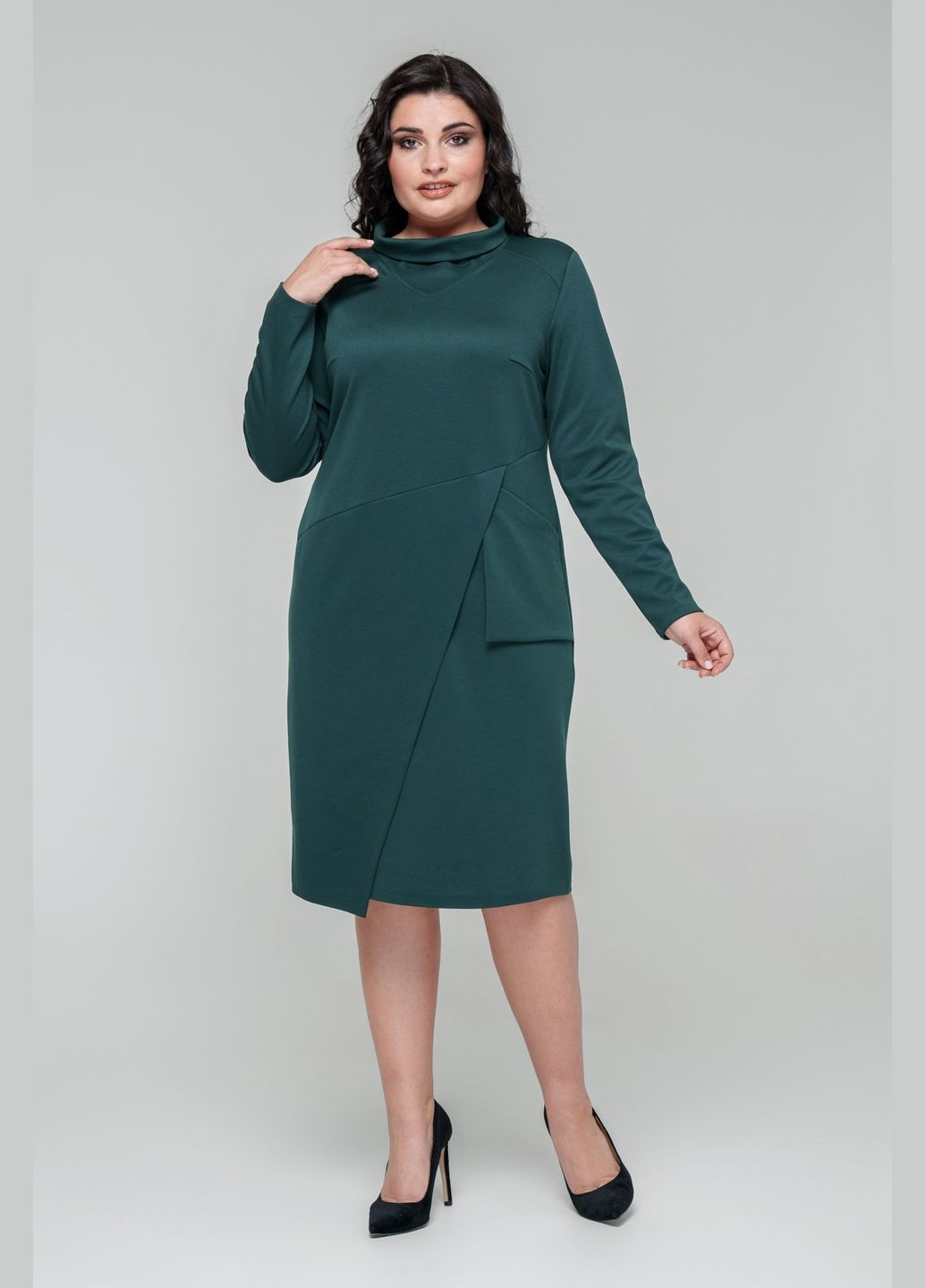 Смарагдова повсякденний жіноча сукня лика напівприлеглого силуету all posa (ap101681p) A'll Posa