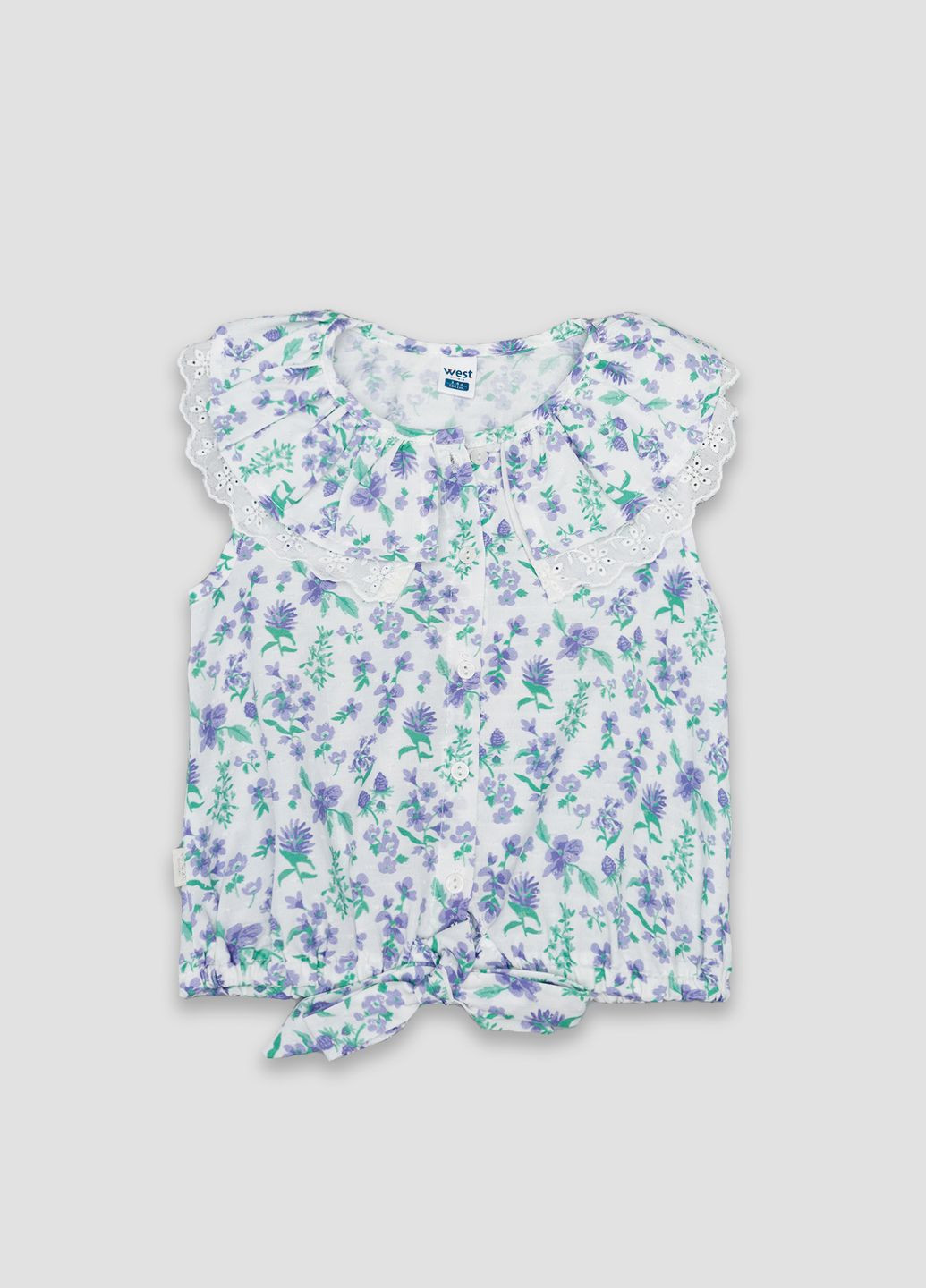 Блуза з коротким рукавом для дівчинки колір білий ЦБ-00249275 West (295273226)