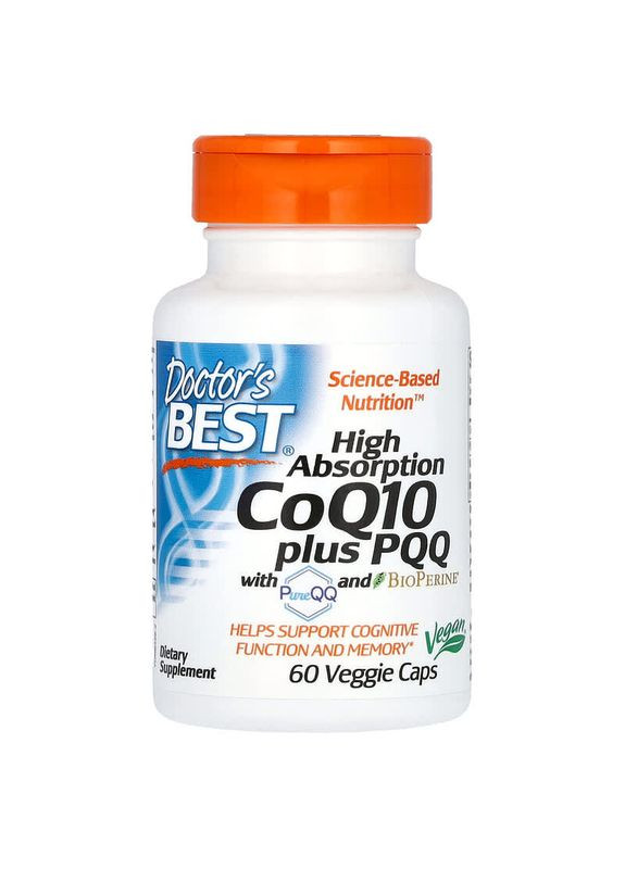 Коензим CoQ10 плюс PQQ, High Absorption CoQ10,, 60 вегетаріанських капсул Rainbow Light (351384426)