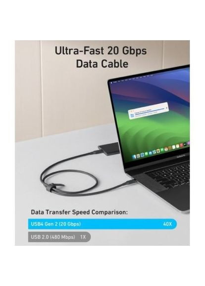 Кабель USB Type-C – USB Type-C 240W 0,9 м Black (A80N1H11) Anker (363838438)