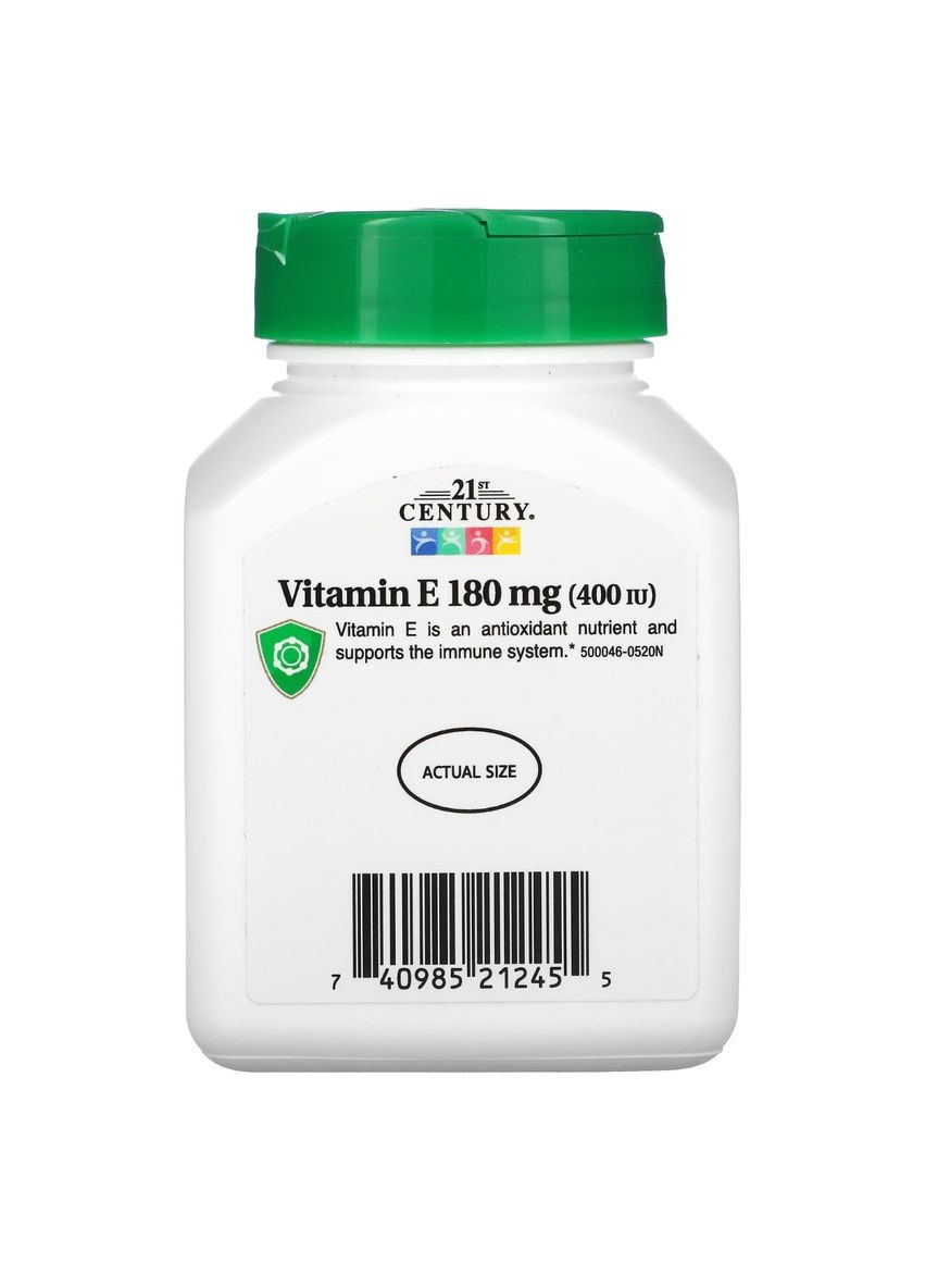 Витамин E, 180 мг, Vitamin E,, 110 гелевых капсул 21st Century (324104211)
