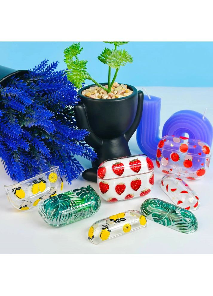 Силиконовый чехол Clear Case Strong Design №1 для наушников Strawberry No Brand AirPods Pro 2 (363834706)