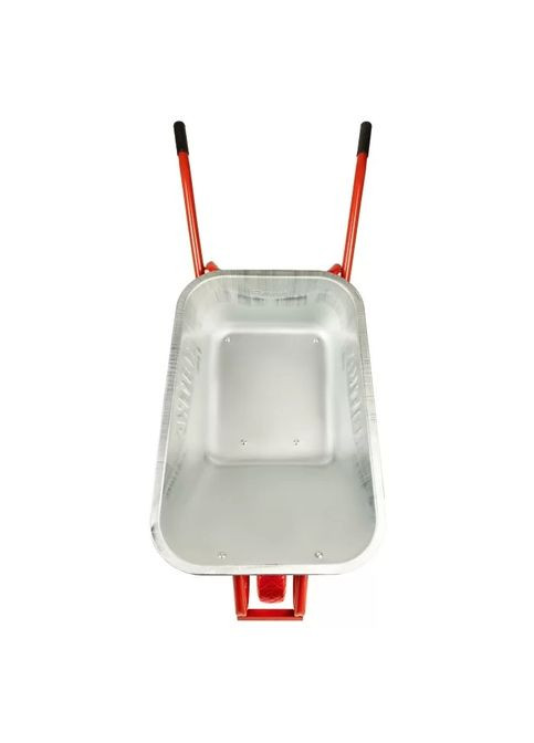 Тачка строительная хозяйственная садовая оцинкованная одноколесная 90 л красная с полиуретановым колесом и усиленно (20004) КВІТКА (298574785)