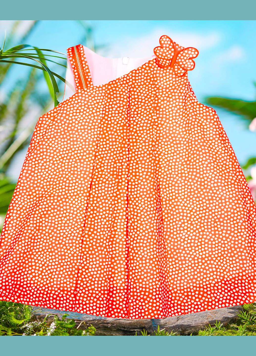 Оранжевое платье party glam 174391re Girandola (317226137)