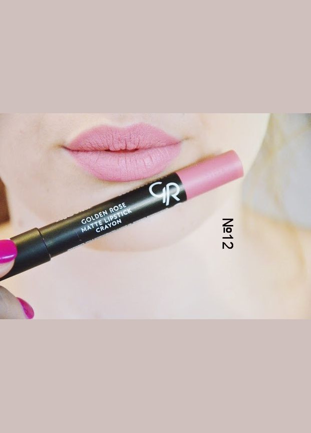 Матова помада-олівець для губ Matte Lipstick Crayon 12 GOLDEN ROSE (302490223)