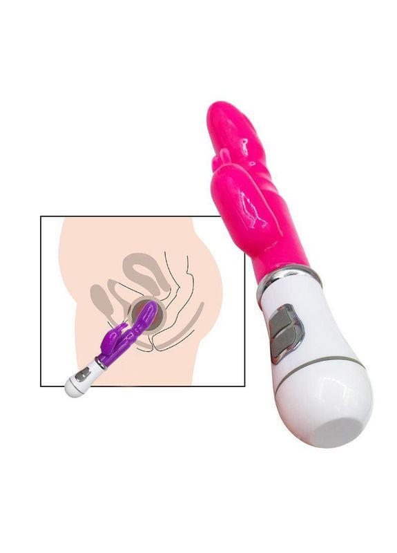 Багатошвидкісний гнучкий силіконовий вібратор жовтий фіолетовий кролик No Brand (301867059)