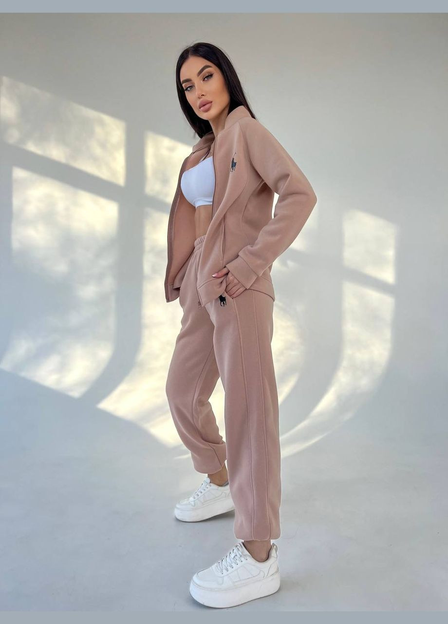 Якісний демісезонний кольори МОККО костюм двійка на флісі з вишивкою на грудях, приємний до тіла костюм двійка No Brand 074-1 (307404348)